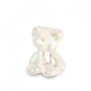 Resin gummy bear kraal 9x7mm glitter Transparent